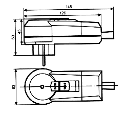 Вилка с защитным отключением УЗО-ДПА-16 (чертеж)
